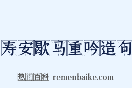 寿安歇马重吟造句是什么意思的图片